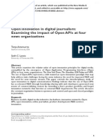 Open Innovation and Open APIs in Digital Journalism