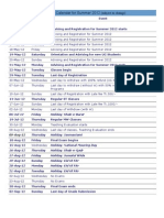 Academic Calendar Summer 2012