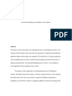 Fractional Distillation of An Ethanol - Water Mixture