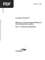 As 3565.1-2010 Meters For Cold and Heated Drinking and Non-Drinking Water Supplies Technical Requirements