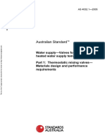 As 4032.1-2005 Water Supply - Valves For The Control of Heated Water Supply Temperatures Thermostatic Mixing