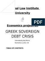 National Law Institute University: Greek Sovereign Debt Crisis