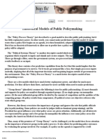 Theoretical Models of Public Policymaking