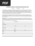 Damage Release Form