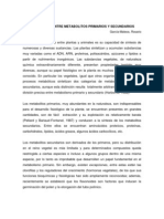 Diferencias Entre Metabolitos Primarios y Secundarios