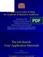 CV and Cover Letter Writing For Academic & Research Audiences