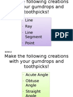 Geometry - LInes and Angles, Gumdrop Activity and Around The World