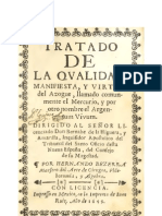 Bezerra - Tratado de La Qualidad Mannifiesta Del Mercurio - 1649 - Spagnolo