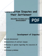 Construction Disputes and Their Settlement