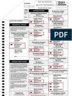 Sample Burke County NC Ballot For Those in NC House of Representatives District 86