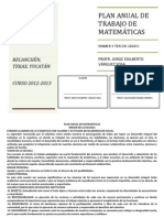 Plan Anual de Trabajo de Matemáticas 2012-2013