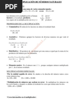 La Multiplicación de Números Naturales