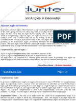 Adjacent Angles in Geometry