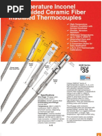 Hi-Temperature Inconel Overbraided Ceramic Fiber Insulated Thermocouples