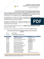 Padrón Guerrero Cumple Región Costa Grande, Municipio La Unión de Isidoro Montes de Oca