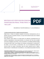 Sentencia de Verificacion Concursal Vs Libre Investigacion Penal