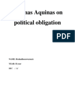 Thomas Acqnas On Political Obligation