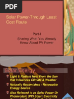 Solar - Energy - The Least Cost Route