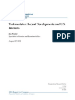 Turkmenistan: Recent Developments and U.S. Interests: Jim Nichol