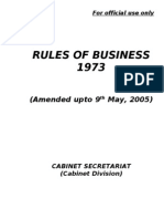 Rules of Business 1973 Ammended Upto 12 May, 2005