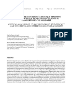 Análisis Crítico de Los Estudios Que Exploran La Autoeficacia y Bienestar Vinculados Al Comportamiento Saludable