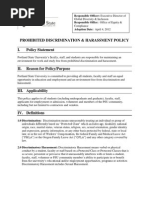 Portland State University Policy On Prohibited Discrimination and Harassment