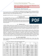 Experimental Investigation & Evaluation of Incorporated Material To Set Their Optimum Re-Order Point