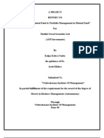 Analysis of Mutual Fund & Portfolio Management in Mutual Fund For Motilal Oswal Securities by Kalpa Kabra