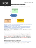 Business Law and Ethics Review Notes