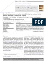 Biosurfactant Production by Bacillus Subtilis B20 Using Date Molasses and Its Possible Application in Enhanced Oil Recovery