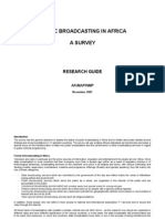 Research Guide For Survey of Public Broadcasting in Africa (AfriMAP 2007)