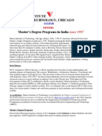 Illinois Institute of Technology, Chicago: Master's Degree Programs in India