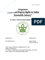 IPR - Assignment - Intellectual Property Rights in Indian Automotive Industry