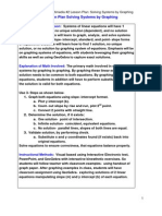 Lesson Plan Solving Systems by Graphing