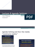 Lecture 8 Agenda Settings: Jess O'Mahony s42921507