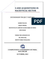 Mergers and Acquisitions in Pharmaceutical Sector 