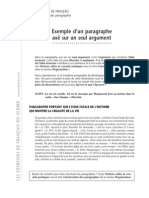 Plan Exemple D Un Paragraphe Axe Sur Un Seul Argument