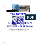 Tax Notes For Construction Industry in Albania