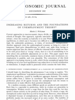 THE Economic Journal: Increasing Returns and The Foundations of Unemployment Theory