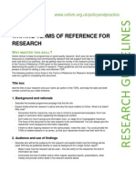 Writing Terms of Reference For Research