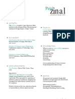 Zinal Patel - Interface Design - Resume