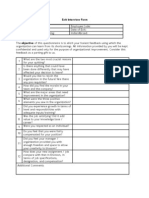 Exit Interview Form - Sample 1