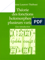 Theorie Des Fonctions Holomorphes de Plusieurs Variables