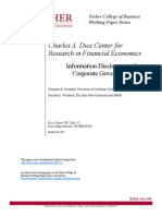 Charles A. Dice Center For Research in Financial Economics: Information Disclosure and Corporate Governance