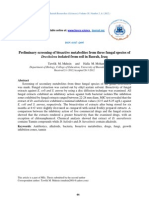 Preliminary Screening of Bioactive Metabolites From Three Fungal Species of