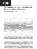 Martin Laird: Gregory of Nyssa and The Mysticism of Darkness: A Reconsideration