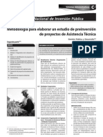 Metodologia para Elaborar Un Estudio de Preinversion de Proyectos de Asistencia Técnica 2da. Parte