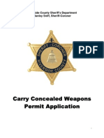 Carry Concealed Weapons Permit Application, Riverside, CA