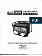 KingCraft Generator #6915 Owner's Manual