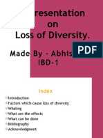 A Presentation On Loss of Diversity: - Made by - Abhishek IBD-1